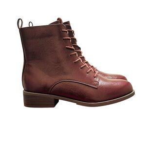 Journey Vienna Oxblood Lace Up Boots 7.5WD Wide NWOT